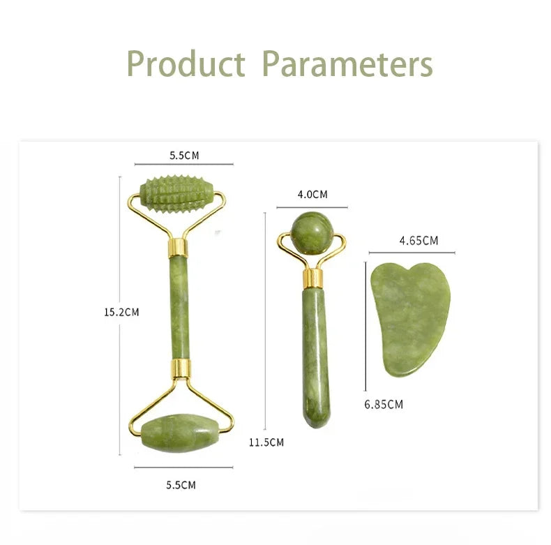 🌿 Natural Jade Roller & Gua Sha 🌿