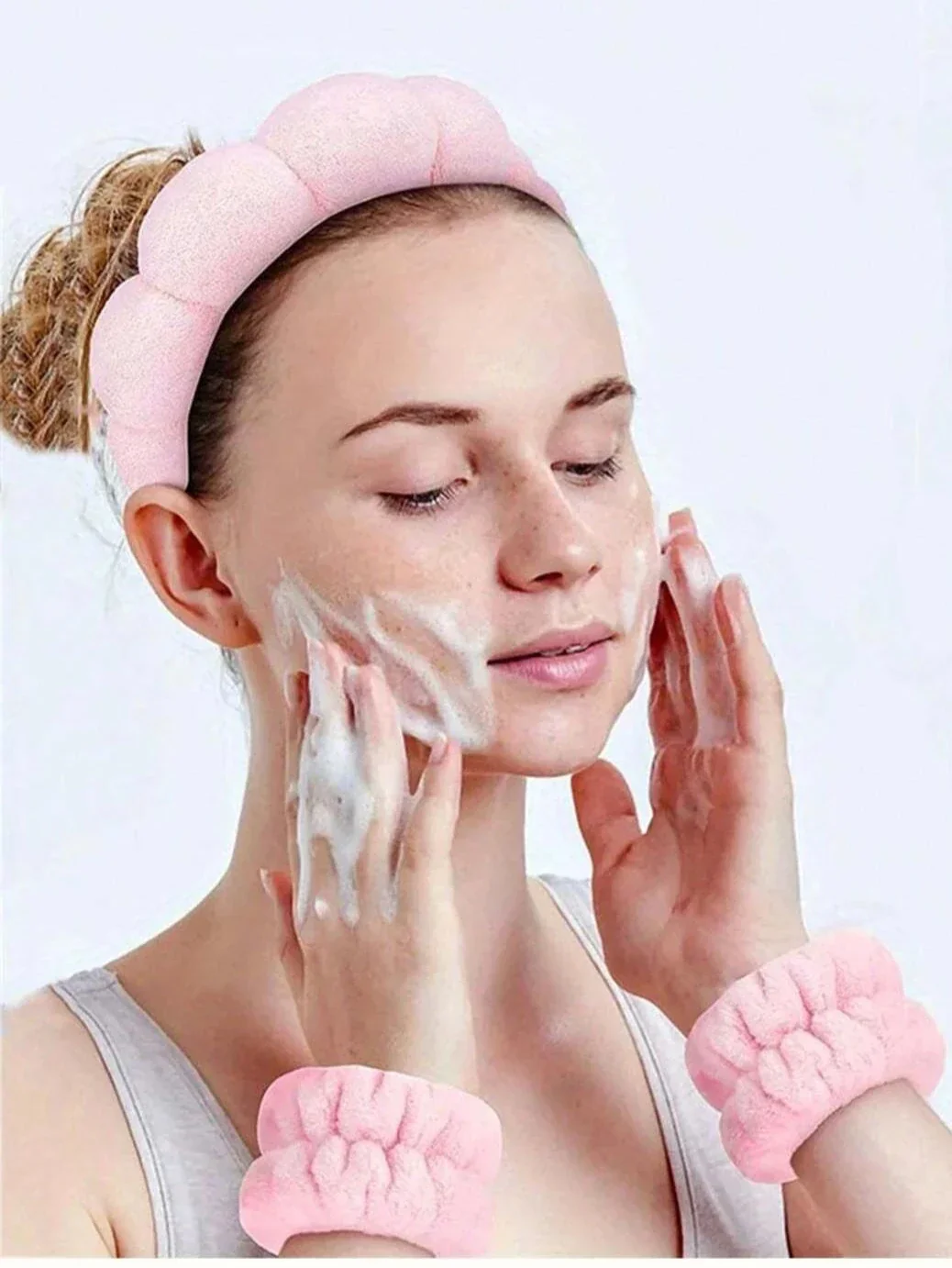 💅 Luxury Fiber Spa Headband & Wristband Set 💅