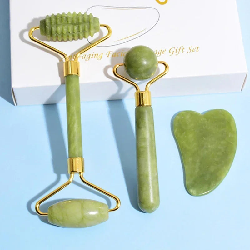🌿 Natural Jade Roller & Gua Sha 🌿