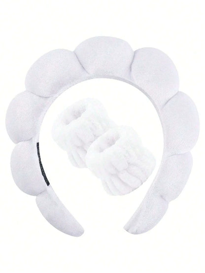 💅 Luxury Fiber Spa Headband & Wristband Set 💅
