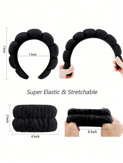 💅 Luxury Fiber Spa Headband & Wristband Set 💅