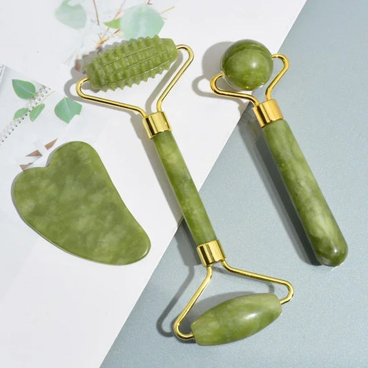 🌿 Natural Jade Roller & Gua Sha 🌿