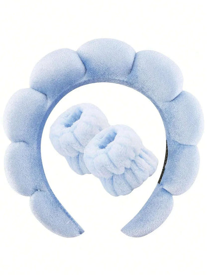 💅 Luxury Fiber Spa Headband & Wristband Set 💅