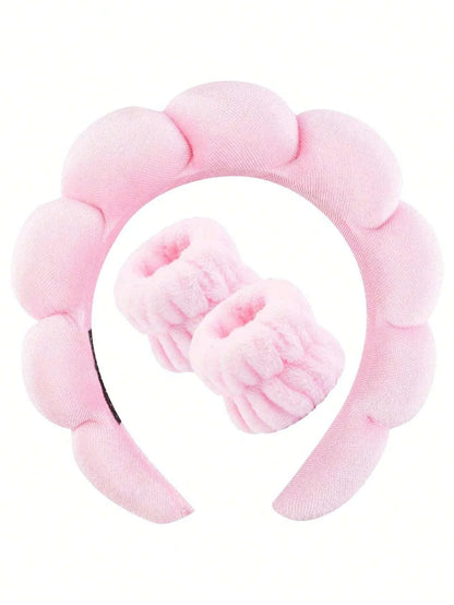 💅 Luxury Fiber Spa Headband & Wristband Set 💅