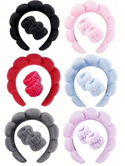 💅 Luxury Fiber Spa Headband & Wristband Set 💅
