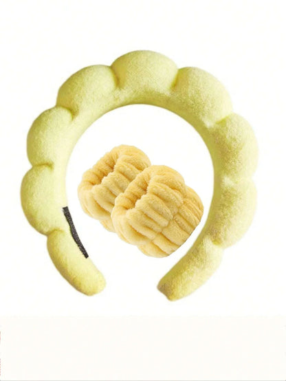 💅 Luxury Fiber Spa Headband & Wristband Set 💅