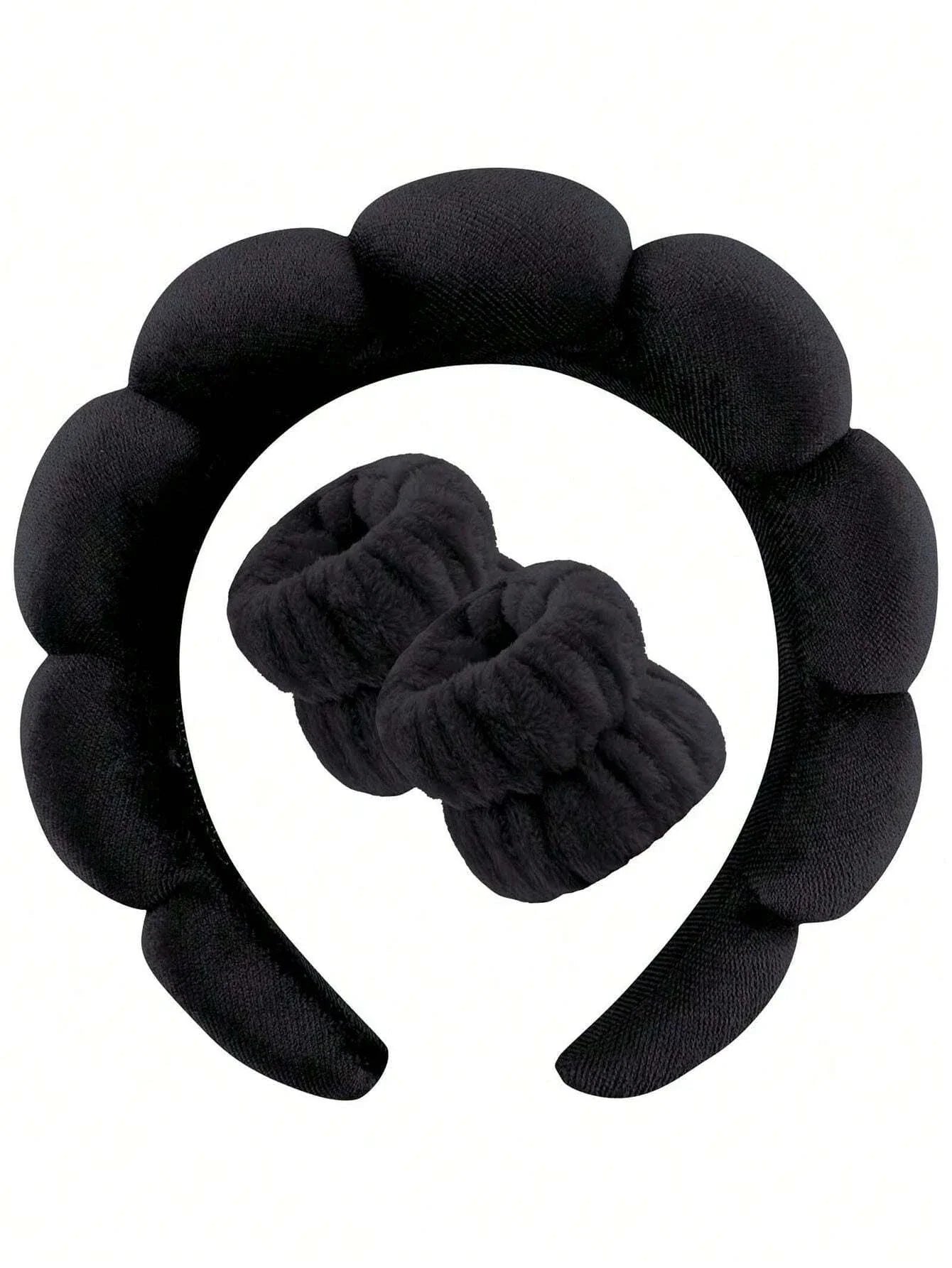 💅 Luxury Fiber Spa Headband & Wristband Set 💅